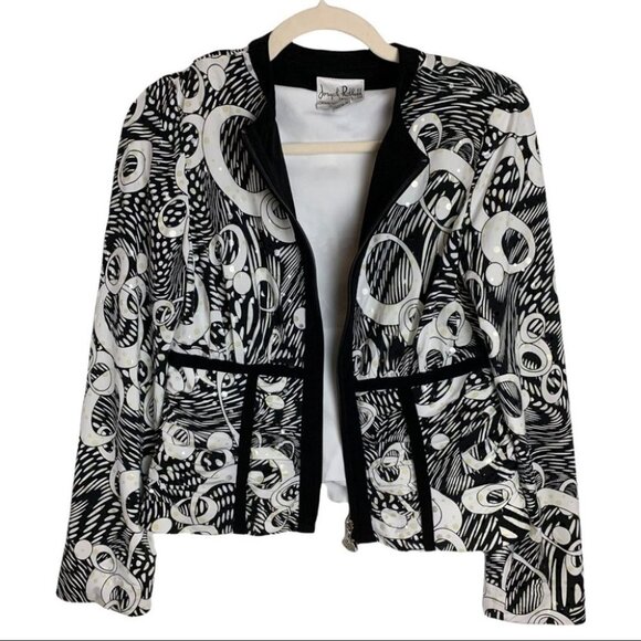 Joseph Ribkoff Vintage Women’s Sequinned Geometric Front Zip Jacket Size  US 6 - Picture 3 of 10